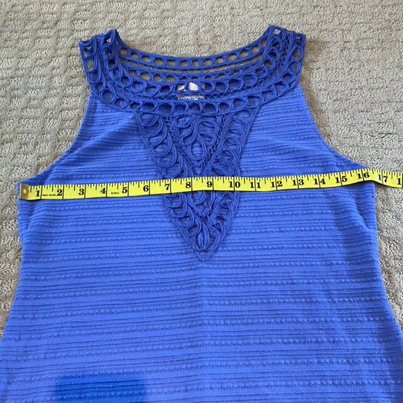 Anthro Mauve Coloured sleeveless top with ribbon and stitch detail. - Picture 9 of 11